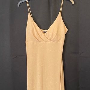 City Triangles Gold Women's Medium Spaghetti Strap Dress